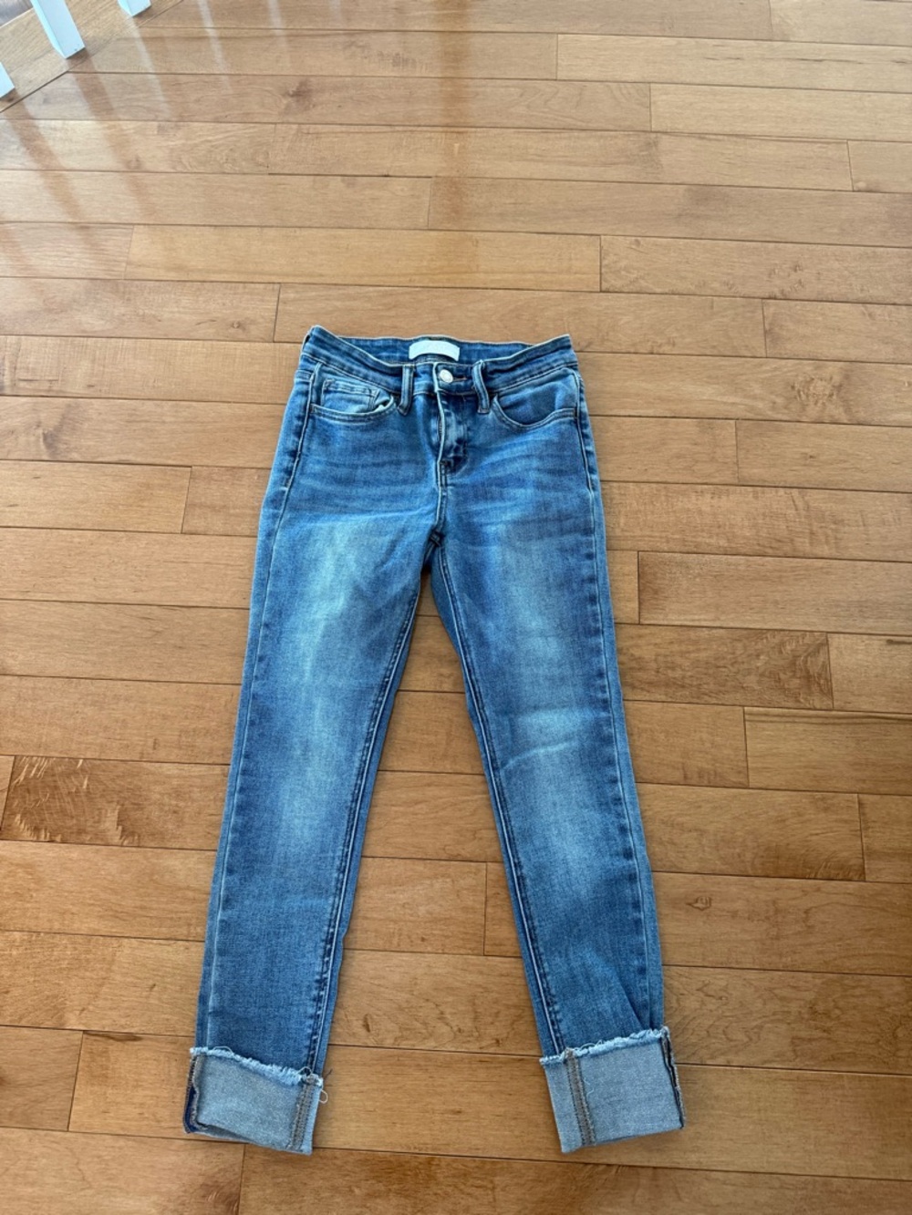 VERVET BY FLYING MONKEY Medium Blue Straight Leg Jeans
